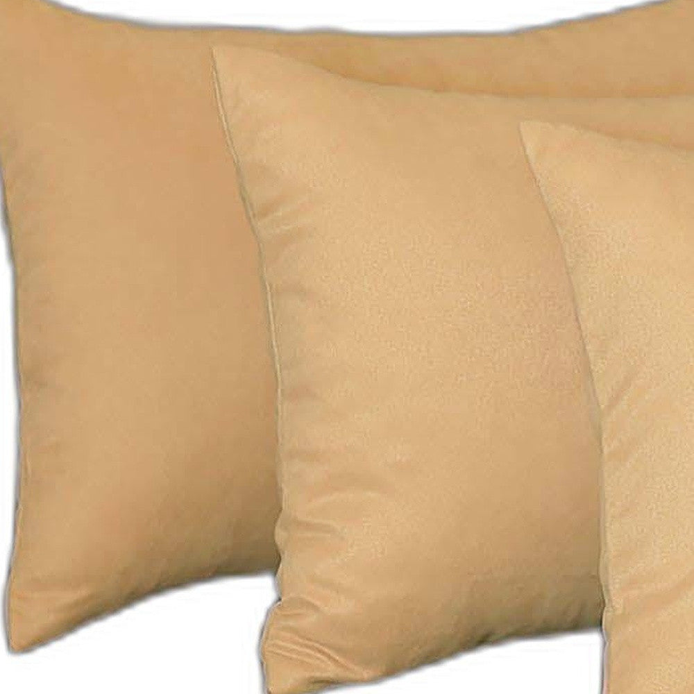 Set Of Four 12" X 20" Beige Polyester Zippered Pillow Cover - Homeroots