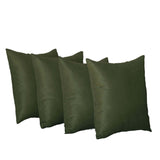 Set Of Four 17" X 17" Fern Green Polyester Zippered Pillow Cover