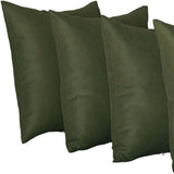 Set Of Four 17" X 17" Fern Green Polyester Zippered Pillow Cover