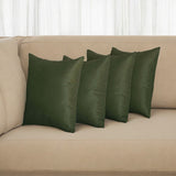 Set Of Four 18" X 18" Fern Green Polyester Zippered Pillow Cover