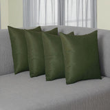 Set Of Four 18" X 18" Fern Green Polyester Zippered Pillow Cover