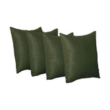 Set Of Four 18" X 18" Fern Green Polyester Zippered Pillow Cover