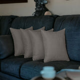 Set Of Four 18" X 18" Gray Polyester Zippered Pillow Cover - Homeroots