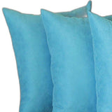 Set Of Four 20" X 20" Sky Blue Polyester Zippered Pillow Cover - Homeroots