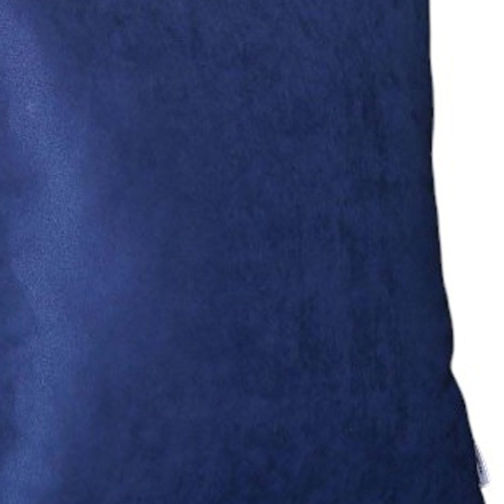 Set Of Four 20" X 20" Navy Blue Polyester Zippered Pillow Cover