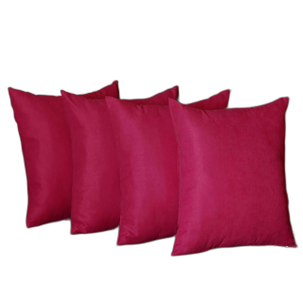 Set Of Four 20" X 20" Pink Polyester Zippered Pillow Cover - Homeroots