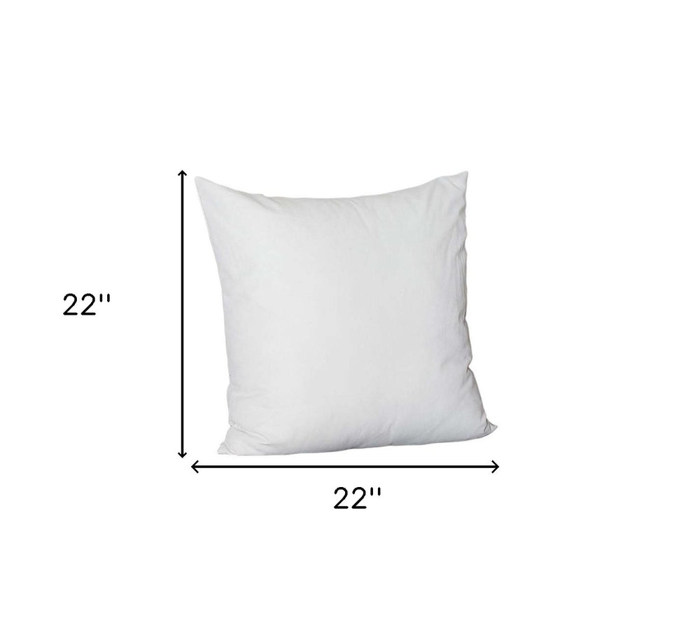 Set Of Four 22" X 22" White Polyester Zippered Pillow Cover