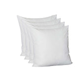 Set Of Four 22" X 22" White Polyester Zippered Pillow Cover