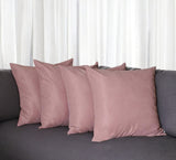 Set Of Four 22" X 22" Light Pink Polyester Zippered Pillow Cover