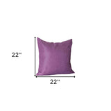 Set Of Four 22" X 22" Purple Polyester Zippered Pillow Cover