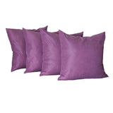 Set Of Four 22" X 22" Purple Polyester Zippered Pillow Cover