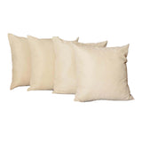 Set Of Four 22" X 22" Beige Polyester Zippered Pillow Cover