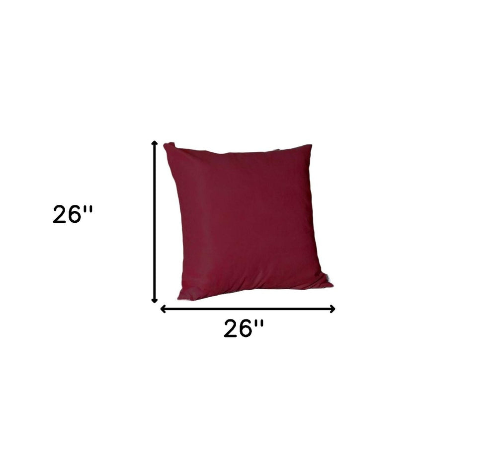Set Of Four 26" X 26" Claret Red Polyester Zippered Pillow Cover