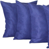 Set of Four 26" Navy Blue Fabric Euro Throw Pillow Covers