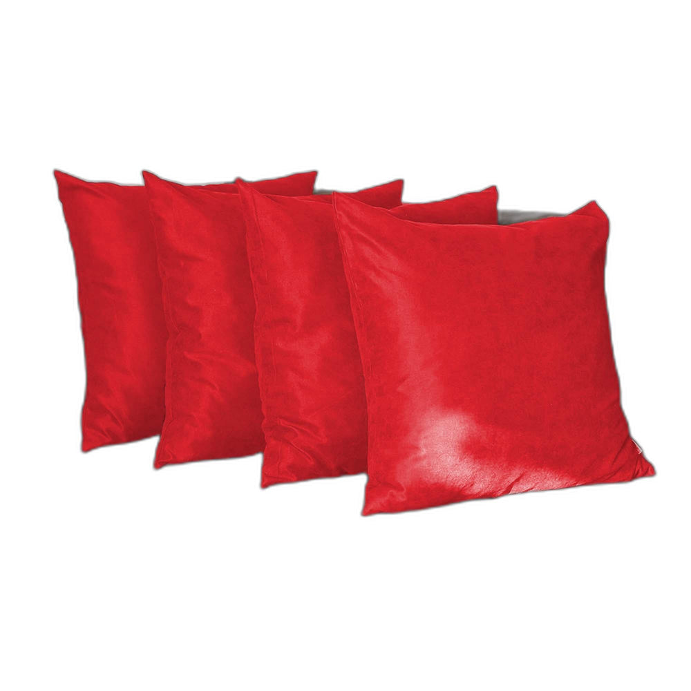 Set Of Four 26" X 26" Red Polyester Zippered Pillow Cover - Homeroots - Flyclothing LLC