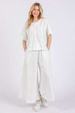 Ces Femme Half Button Half Sleeve Top and Pants Set - Trendsi - Flyclothing LLC
