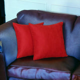 Set Of Two 16" X 16" Red Polyester Zippered Pillow Cover - Homeroots - Flyclothing LLC