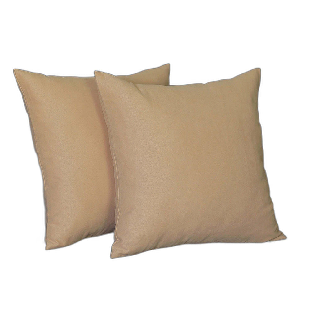 Set Of Two 16" X 16" Beige Polyester Zippered Pillow Cover - Homeroots - Flyclothing LLC