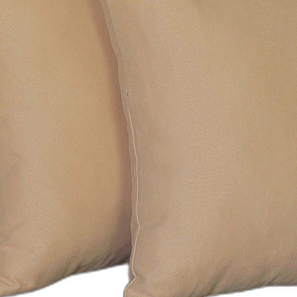 Set Of Two 16" X 16" Beige Polyester Zippered Pillow Cover - Homeroots - Flyclothing LLC