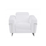 Three Piece Indoor White Italian Leather Six Person Seating Set - Homeroots - Flyclothing LLC