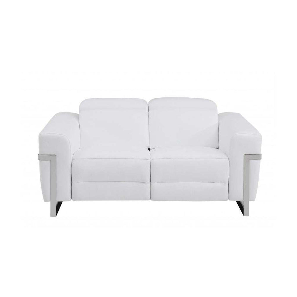 Three Piece Indoor White Italian Leather Six Person Seating Set - Homeroots - Flyclothing LLC