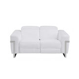 Three Piece Indoor White Italian Leather Six Person Seating Set - Homeroots - Flyclothing LLC