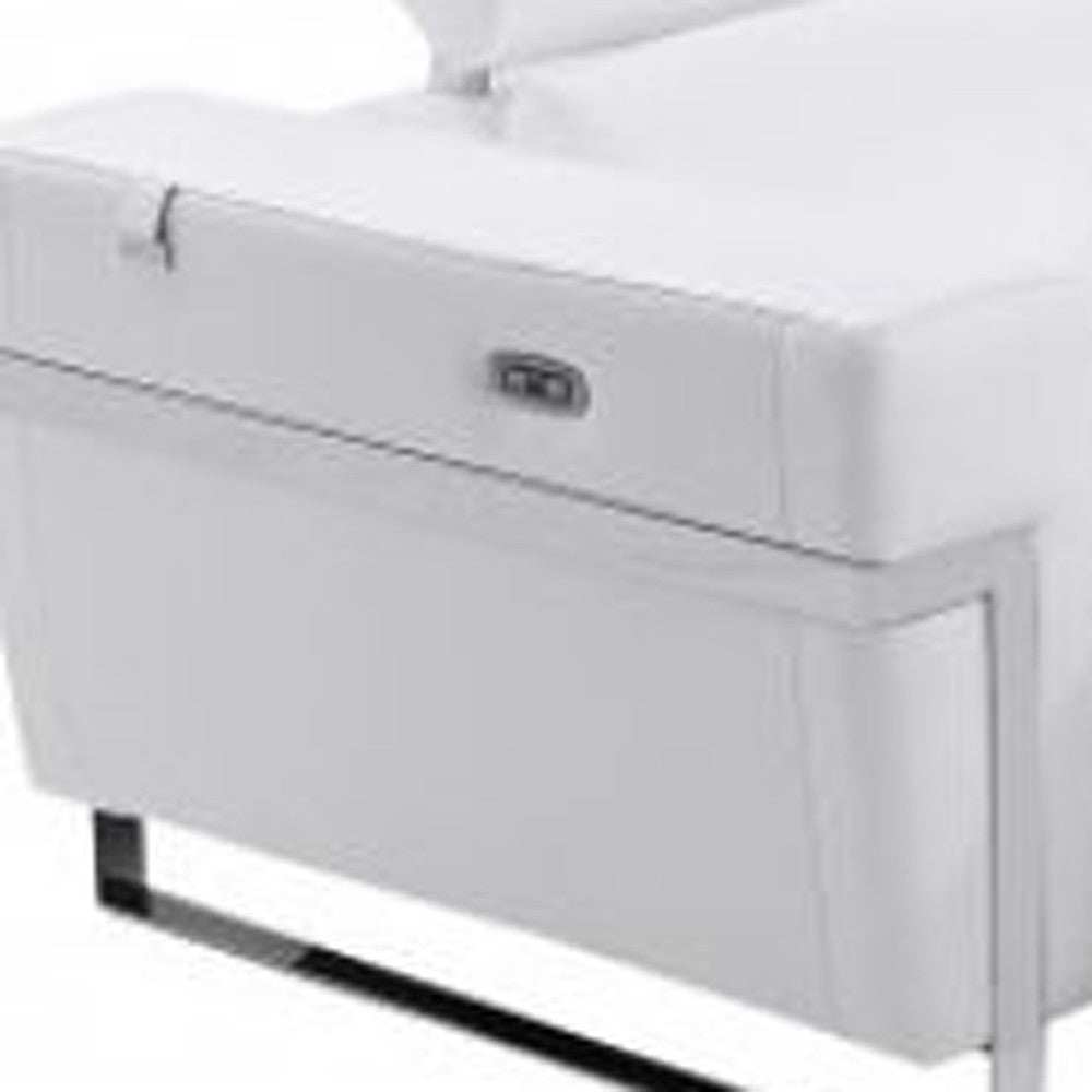 Three Piece Indoor White Italian Leather Six Person Seating Set - Homeroots - Flyclothing LLC