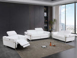 Three Piece Indoor White Italian Leather Six Person Seating Set - Homeroots - Flyclothing LLC