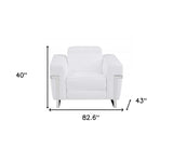 Three Piece Indoor White Italian Leather Six Person Seating Set - Homeroots - Flyclothing LLC