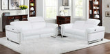 Two Piece Indoor White Italian Leather Five Person Seating Set - Homeroots - Flyclothing LLC