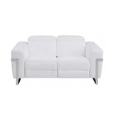 Two Piece Indoor White Italian Leather Five Person Seating Set - Homeroots - Flyclothing LLC