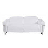 Two Piece Indoor White Italian Leather Five Person Seating Set - Homeroots - Flyclothing LLC
