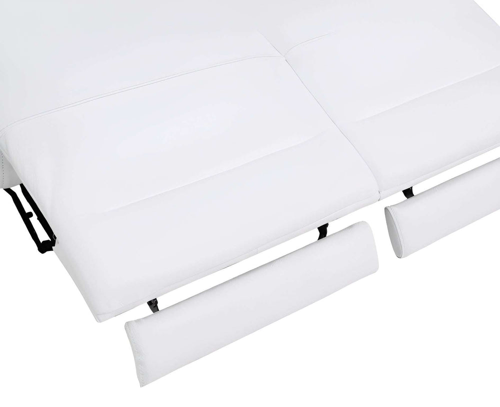 Two Piece Indoor White Italian Leather Five Person Seating Set - Homeroots - Flyclothing LLC