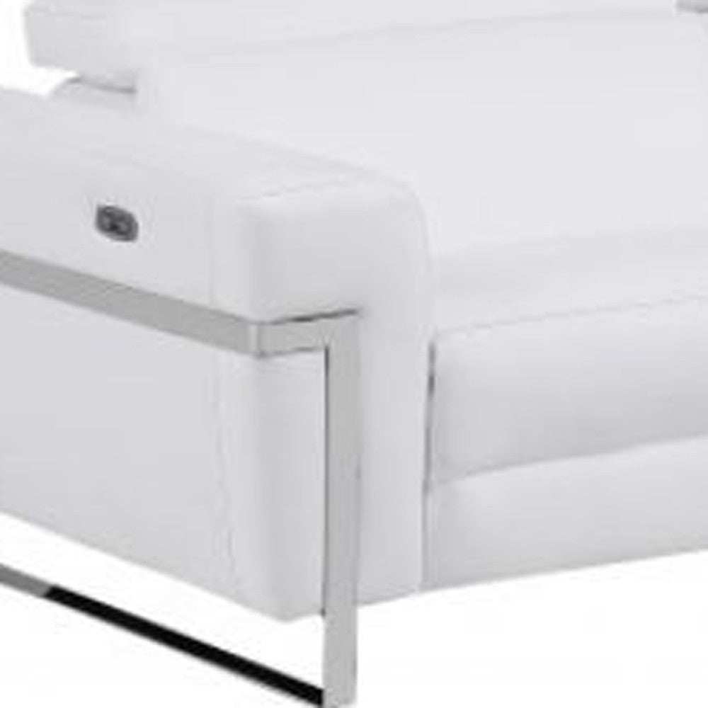 Two Piece Indoor White Italian Leather Five Person Seating Set - Homeroots - Flyclothing LLC