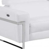 Two Piece Indoor White Italian Leather Five Person Seating Set - Homeroots - Flyclothing LLC