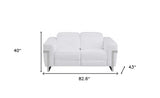 Two Piece Indoor White Italian Leather Five Person Seating Set - Homeroots - Flyclothing LLC