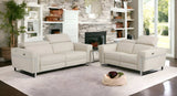 Two Piece Indoor Beige Italian Leather Five Person Seating Set - Homeroots - Flyclothing LLC