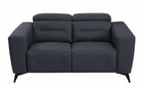 Three Piece Indoor Dark Gray Italian Leather Six Person Seating Set - Homeroots - Flyclothing LLC