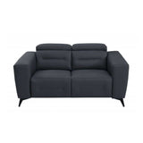 Two Piece Indoor Dark Gray Italian Leather Five Person Seating Set - Homeroots - Flyclothing LLC