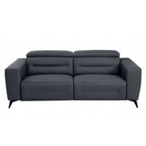 Two Piece Indoor Dark Gray Italian Leather Five Person Seating Set - Homeroots - Flyclothing LLC