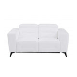 Three Piece Indoor White Italian Leather Six Person Seating Set - Homeroots - Flyclothing LLC