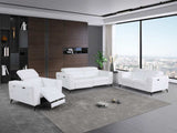 Three Piece Indoor White Italian Leather Six Person Seating Set - Homeroots - Flyclothing LLC