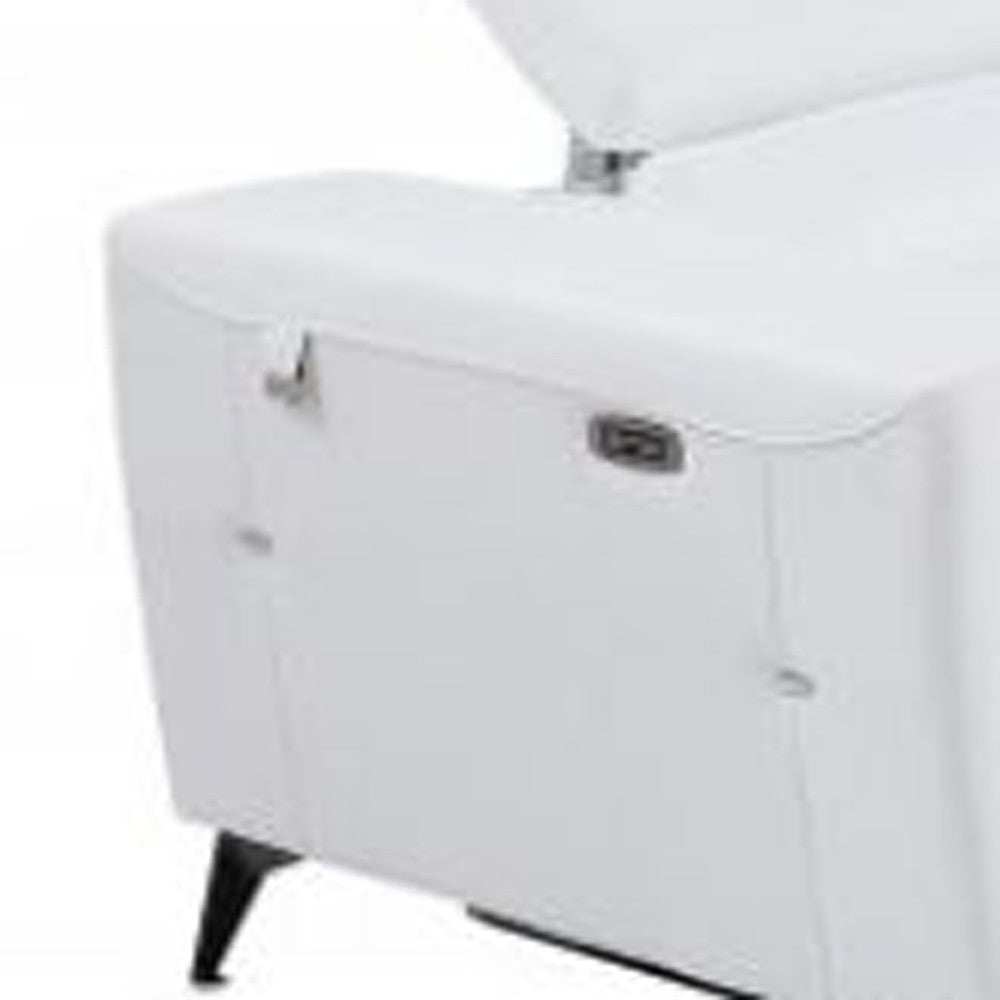 Three Piece Indoor White Italian Leather Six Person Seating Set - Homeroots - Flyclothing LLC