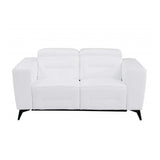 Two Piece Indoor White Italian Leather Five Person Seating Set - Homeroots - Flyclothing LLC