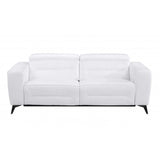 Two Piece Indoor White Italian Leather Five Person Seating Set - Homeroots - Flyclothing LLC