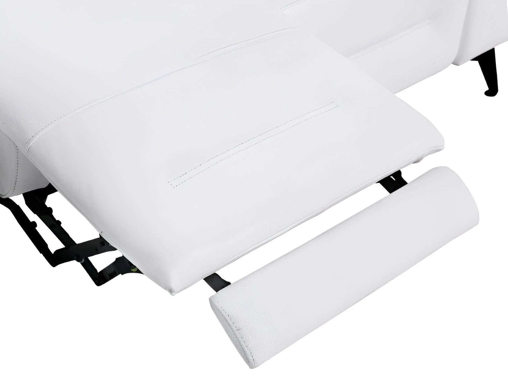 Two Piece Indoor White Italian Leather Five Person Seating Set - Homeroots - Flyclothing LLC