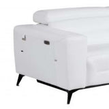 Two Piece Indoor White Italian Leather Five Person Seating Set - Homeroots - Flyclothing LLC