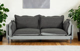 87" Dark Gray Polyester Blend Sofa With Silver Legs - Homeroots