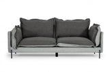 87" Dark Gray Polyester Blend Sofa With Silver Legs