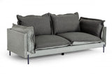 87" Dark Gray Polyester Blend Sofa With Silver Legs - Homeroots